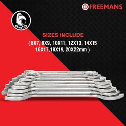 FREEMANS DS08 Combination Double Open End Spanners Wrench - Set of 8 Piece With Chrome Vanadium Steel and Bright Chrome Panel for Better Resistance to Corrosion image 5