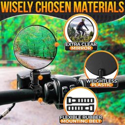 comfortfriends Cycle Rearview Mirror, Essential Cycle Mirror for Safe Riding and Enhanced Visibility Bicycle Rear View Mirrors with Protective Film Adjustable 360° Handlebar Convex Mirror (2 Pieces) image 3