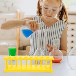 iplusmile Test Tube Rack Test Tube Holder Drying Rack with 8 Slots and 8 Drying Poles Lab Stand Rack for Classroom Laboratory image 3