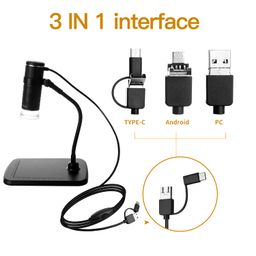 Generic 3-in-1 Digital Microscope 1000X HD 1080P with Type-C, Android & PC Compatibility image 5