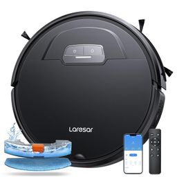 Laresar Robot Vacuum Cleaner With Mop, 4500Pa Robotic Vacuum 180 minutes runtime With Auto Carpet Boost, Ultra Thin Robot Hoover For Pet Hair, Smart App Control, Compatible with Alexa(Evol 3) - Black image 1