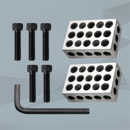 Yunnergo Pair of Ultra-Precision 1 x 2 x 3-Inch Parallel Blocks Set 23 Holes 1/10,000 Precision with Case image 3