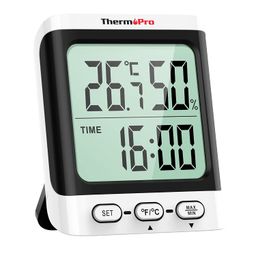 generic TP152 Digital Temperature and Humidity Monitor Digital Hygrometer with Temperature, Humidity and Clock LCD Display image 1