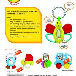 Giggles Funskool My Lil Butterfly Teether Rattle, Multi Color, 4 Months and Above image 3