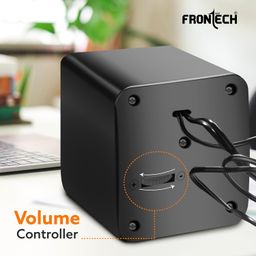 FRONTECH Premium 2.0 Channel USB Powered Speakers with 1.5W x 2 Output, AUX Input, and 1-Year Warranty (Black) image 4