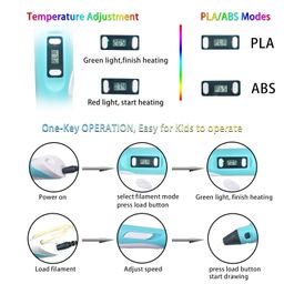 SHISHI - Combo Set of 3D Pen, LCD Display with 3 Different Color of Pla Filament Refills (1.75 Mm), Stencil Book + Project Guide and Charging Cable, Creative Modelling, Arts & Craft Kit Kids image 4