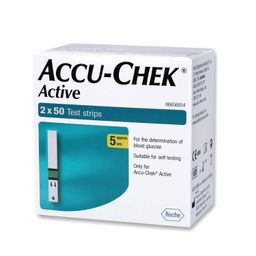 Accu-Chek Active Test Strips | For use with Accu-Chek Active Glucometer | Pack of 100 Strips image 1