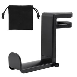 homfanseec Headphone Holder, Headphone Stand with Adjustable & Rotating Arm Clamp, Under Desk Design, Universal Headset Holder(Black) image 1