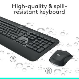 Logitech MK540 Advanced Wireless Keyboard and Mouse Combo for Windows, 2.4 GHz Unifying USB-Receiver, Multimedia Hotkeys, 3-Year Battery Life, for PC, Laptop - Black image 4