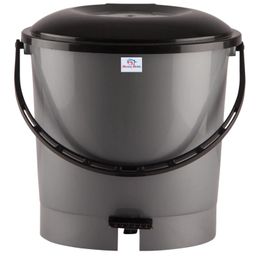 kuber industries Heart Home Multiuses Plastic Pedal Dustbin, Waste Bin, Trash Can With Handle, 7 Litre (Grey)-47HH0753 image 1