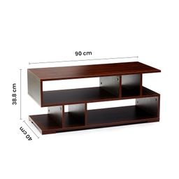 Green Soul Carya Engineered Wood Coffee Table (Walnut) | Living Room Center Table | Suede Finish | 1 Surface Top and 2 Shelves | Warranty Protected| Installation Provided image 2