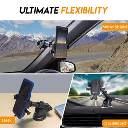 WeCool C1 Car Mobile Holder, Multiple View Angle with Height Adjust & 360° Rotation, Strong Suction for Windshield & Dashboard, Universal Mobile Holder for Car with One-Click Lock for All Smartphones image 2