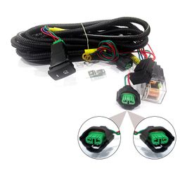 Auto Pearl Foglight Harness LED Indicator Harness Wiring Socket Switch Kit 12V/40A Relay for All Car image 1