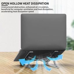 STRIFF Adjustable Anti Slip Multi angle adjustment Laptop Stand/holder Portable Foldable Compatible with MacBook Notebook Tablet Book for desk, bed, table with Mobile Stand (Black) image 5