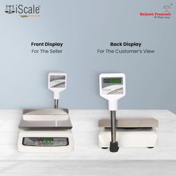 iScale i-05L: 30kg x 1g Retail Weighing Scale with Front & Pole Display, 230x300mm L-Shaped Stainless Steel Pan, With Calibration Certificate – Ideal for 5-10-20kg Weighing in Shops image 3