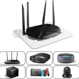 generic Acrylic WiFi Internet Router Wall Mount Holder Stand Storage Floating Shelf (Router Angular Stand) image 4