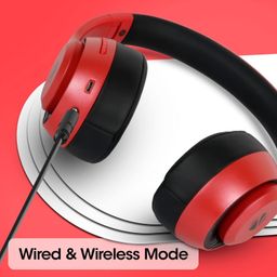 ZEBRONICS Zeb-Dynamic with Bluetooth Supporting Over Ear Wireless Headphones, Aux Input, Call Function and Media/Volume Control | Voice Assistant Support (Red) image 3