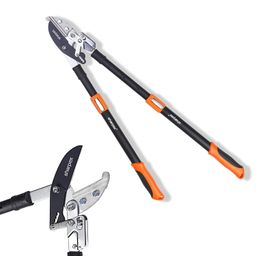 Sharpex Professional Ratchet Anvil Lopper with Compound Action, Sturdy Telescopic Handles with Extra Leverage, Garden Pruning Tree Hedge Branch Cutter Garden Lopper - Pruning Tool (Orange) image 1