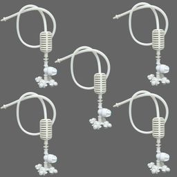 GKI Poultry 1/2" 4-Way Threaded Fogger Assembly Complete with Hose, Non Return Valve, White Nozzle Discharge (Pack of 5) image 1