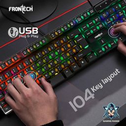 FRONTECH Wired Gaming Combo Keyboard and Optical Mouse with RGB Backlight Effects| 104 Membrane Keys | USB Plug & Play | Ergonomic & Comfortable Design (KB-0040, Black) image 5