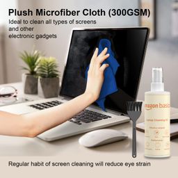 Amazon Basics 2-in-1 Professional Screen and Lens Cleaning Kit for Lens, Binocular, Laptop, TV, Monitor, Smartphone, Tablet | Non-Toxic Formula (250 ml) image 5