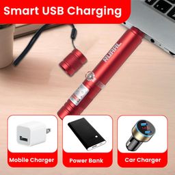 Ruaal Red Laser Pointer High Power | Smart USB Rechargeable Laser Light Pen | Laser Light Powerful Long Range 2,500m Beam | Laser Pointer for Presentation, Stargazing, Outdoor Use image 4
