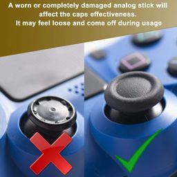 GET IN THE GAME THUMBSTICKS Analog Joystick Cap Cover COMPATIBILE with PS5/PS4/ PS3 /PS2 /Xbox Series X/Xbox ONE/Xbox 360 ETC Pack of 4 PCS - Black N RED image 5
