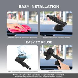 Amkette iGrip Drive Long Arm Premium Mobile Holder for Dashboard with 360 Rotation, Strong Build Quality for Windshield | Telescopic Adjustable Arm and Bottom Foot | Suction pad | Drive Assist App image 3