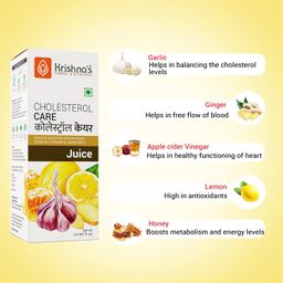 KRISHNA'S HERBAL & AYURVEDA Cholesterol Care Juice - 1000 Ml | Contains Honey With Apple Cider Ginger Garlic, Sugar Free, Helps In Digestion, Made In India image 4