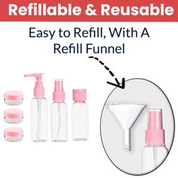 Temperia Travel Bottles for Toiletries (7pcs) - Refillable Empty Mini Containers with Pouch (Random Colors) - Travelling Accessories & Essentials Kit Set for Shampoo, Cosmetics, and More image 5