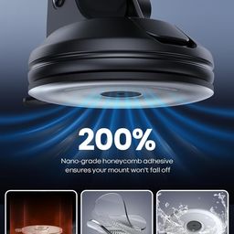 Kratos Grip X2 car Mobile Holder for Dashboard with 360 Degree Rotation Phone Holder in car with Quick Release Button, Strong Suction Cup Mount for Windshield & Dashboard, Mobile Holder for car image 2