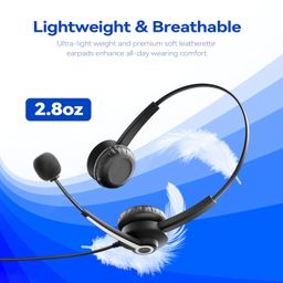 Wantek Phone Headset for Office,2.5mm Headset for Call Center,Compatible with Cisco IP 7985,Polycom IP320,Grandstream GXP-2010,Panasonic KX-NT136,Gigaset C610,Dual image 5