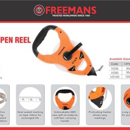 FREEMANS Viva Open Reel 100m:13mm Fibreglass Measuring tape - 100m/330ft With Unbreakable ABS case || Double Side Printing || Long and Durable Winding Handle For Easy Retraction and Steel End Hook image 4