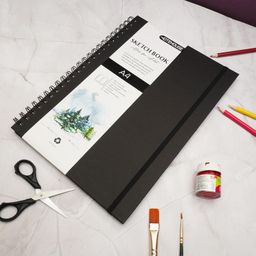 NOTEHOUSE A4 Sketchbook 140 GSM, 80 Pages Spiral-Bound White Sheets Drawing Notebook, Thick & Smooth Professional-Grade Premium Acid- Free Unruled Artbook for Artist Painting (Black Cover, 29.7x21 cm) image 5