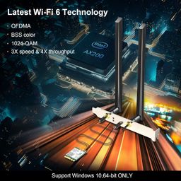 e029 WiFi 6 Wireless Card AX210 NGW Bluetooth 5.3 Tri-Band 2.5G/5G 5400Mbps for Desktop PC Supports Windows 10/11 (64bit) M.2/ NGFF Includes Ipex Cable, 5dBi Antennas and Brackets image 4