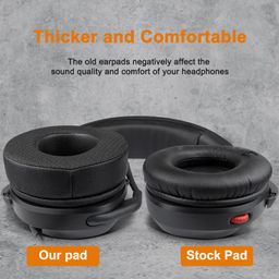 SOULWIT Replacement Earpads for HyperX Cloud 1/2/Pro/Core/Alpha/Alpha S/Flight/Stinger/CloudX, Ear Pads Cushions with Durable Mesh Fabric, Noise Isolation Foam - Black image 4
