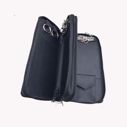 essart Double Pokcet Key case PU/Leather (Pack of 1) (25.50 x 8.50 x 2.50 cm) Keychain Holder Pouch with Zipper Closure (Black) image 5