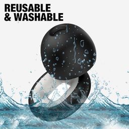 RUNMAY Ear Plugs for Noise Reduction, Soft Silicone Earplugs for Noise Cancelling, Ear Buds for Sleeping, Flight Travel, Studying - Includes 6 Ear Tips (S/M/L), Black image 2