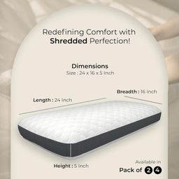 carefoam Shredded Memory Foam Pillows, Bed Pillows, Cooling Pillows for Sleeping, Adjustable Firm Pillows for Side Back and Stomach Sleepers (King (Pack of 2)) image 3