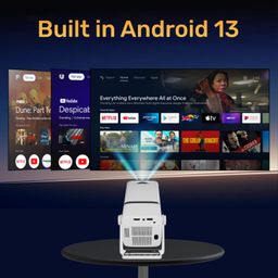 WZATCO Yuva Go Plus Android 13.0 Smart Projector, 4K Support, Rotatable Design, Auto & 4D Keystone with Netflix, Prime etc, WiFi 6 & BT, Screen Mirroring, ARC, 1080P Native, White image 2