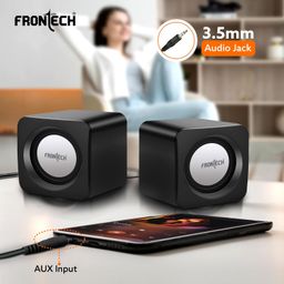 FRONTECH Premium 2.0 Channel USB Powered Speakers with 1.5W x 2 Output, AUX Input, and 1-Year Warranty (Black) image 5