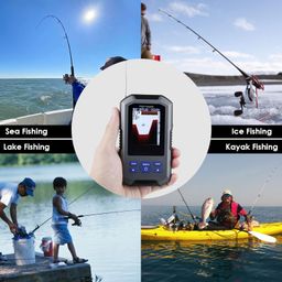 GAIN EXPRESS Fish Finder Wireless Sonar Sensor 125kHz Frequency 45M/147Ft Depth Alarm Function Large Color TFT LCD Display image 4