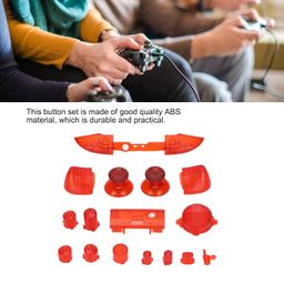 YYOYY Replacement Full Set Button Bumper Trigger Buttons Compatible with Xbox Series X Xbox Series S Controller, Controller LB RB LT RT Trigger Bumper Buttons Repair Kit, Gamepad(Transparent red) image 2