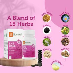 krishna's herbal & ayurveda Krishna's She Care Tablets – Advanced Women’s Wellness Supplement for Energy, Hormonal Balance & Immune Support, 60 Tablets - (Pack of 1) image 3