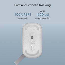 ASUS Marshmallow Md100 USB Mouse, Silent Button, Up to 1600 Dpi, Dual-Mode Connection, (Grey) image 2