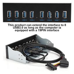 jingyig Internal 5.25-inch Card Reader, USB 3.0 HUB 8 Optical Panel Unit Moterboard PC Dashboard USB Front Panel with USB 3.0 Interface 19PIN for Windows/Linux/Mac image 5