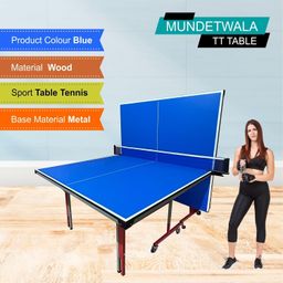 MUNDET WALA ‎Classic Action Wood Table Tennis Table w/Both Side Laminated & Wheels w/Lock (TT Table Net + 2 TT Table Racket & 2 Stiga Balls) (18 mm Top Thickness Action Model) image 5