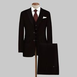 ruby fabrics linings Unstitched Brown Solid Coat Pant Material For Men's Three Piece Suit image 2
