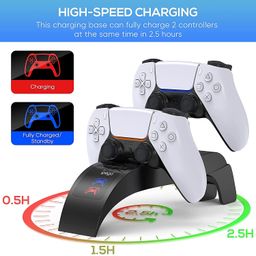 atdaraz Ps-5 Charging Station 2.5H Fast Charging Ps-5 Controller Charger Station [Attach to Top] Play- Station 5 Charging Dock Accessories for Dual Controller, Compatible with Dual-Sense Controller, image 2