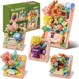 Elecart 4-In-1 Flower Frames Building Blocks Set 3D Art Diy Kit For Kids & Adults For All Occasions For Home Decor, Artificial Flowers For Home, Home Decor Botanical Display, 752 Pcs image 1